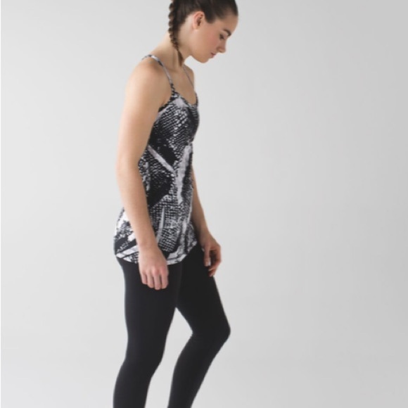 Lululemon Power Y Tank Top Luon Static Mist Black White 8 - Picture 3 of 11